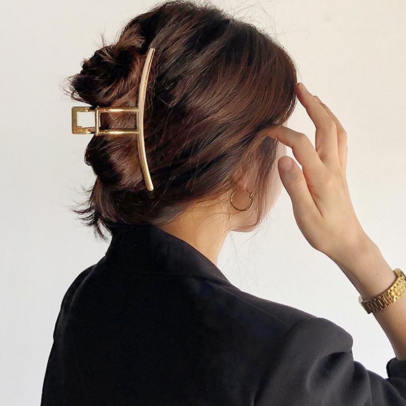 Metal Geometric Hair Claw Crab Hairpins Fashion Cross Hair Clips Barrettes Women Girls Korean Ponytail Clip Hair Accessories