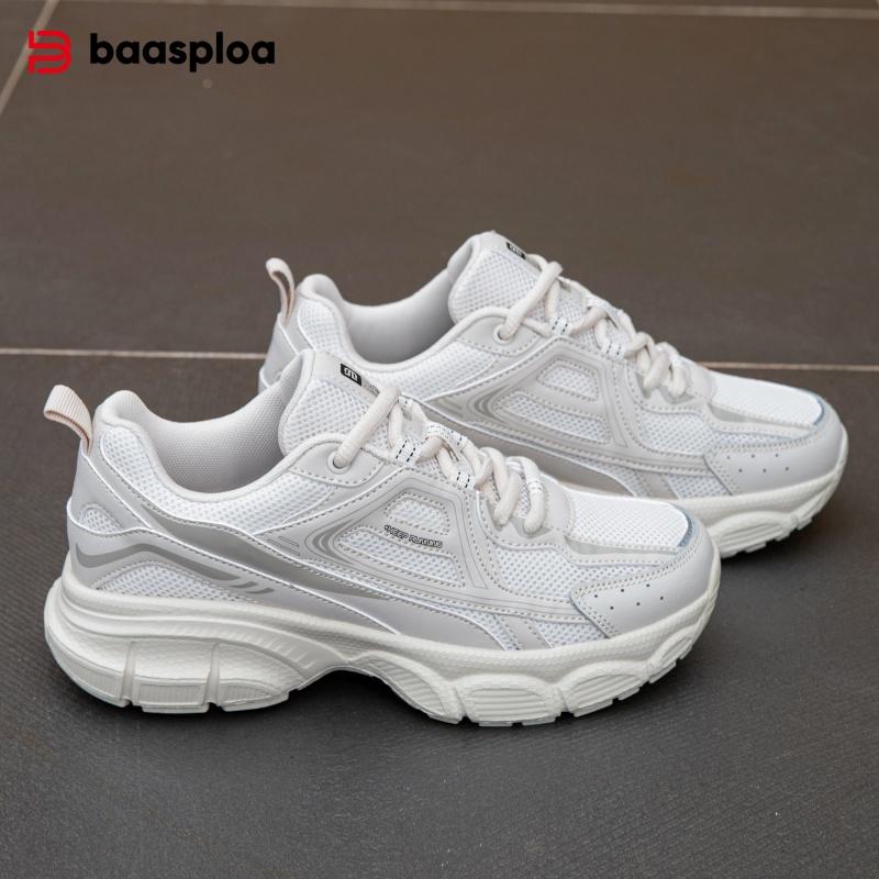 BAASPLOA Women's Mesh Running Shoes Breathable Thick-soled Height-increasing Sports Shoes Lightweight Casual Shoes Vintage Trendy Shoes