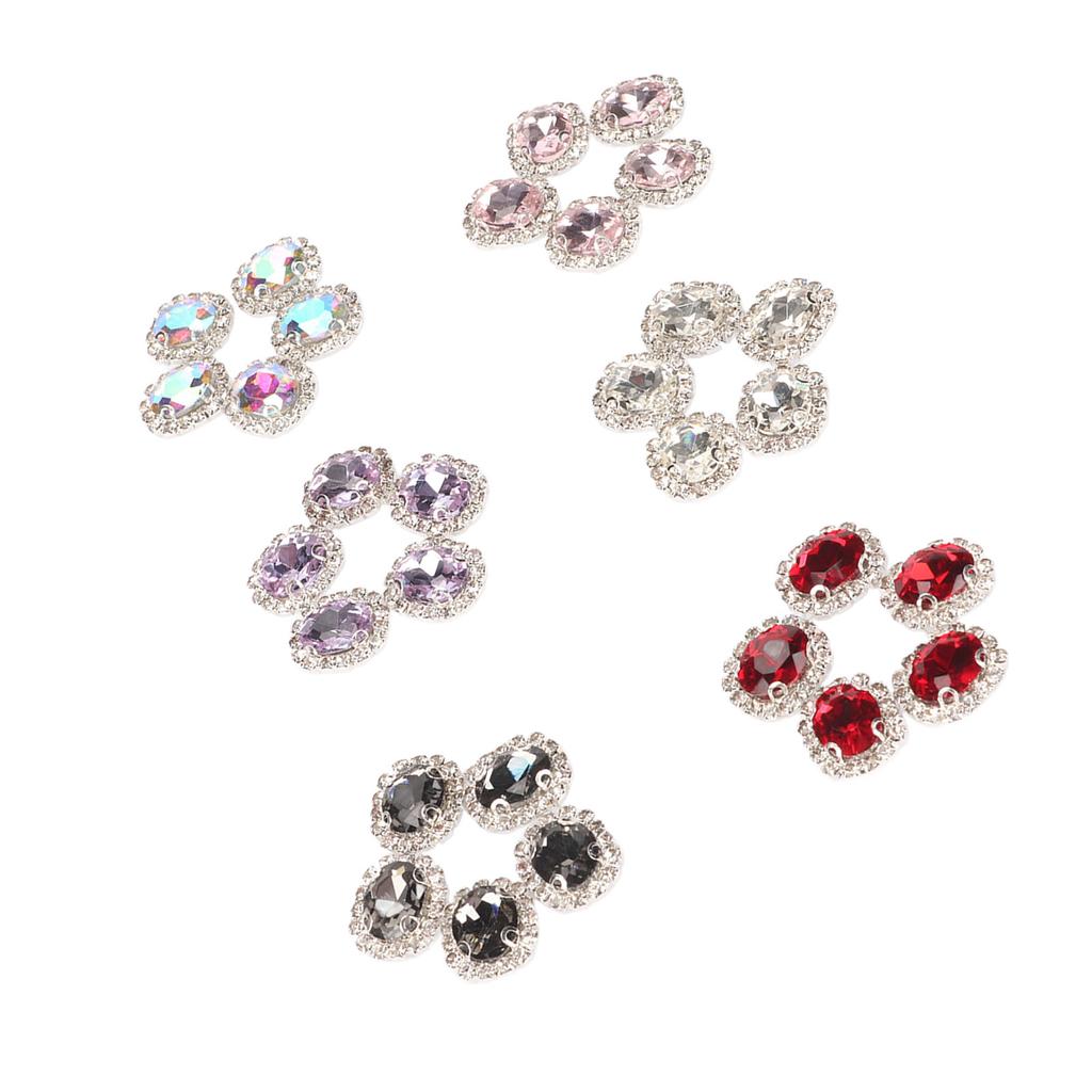 30 ks Našívací skleněné kamínky Vícebarevné Šicí dráp Krystal pro DIY Řemesla Šperky Oblečení Boty