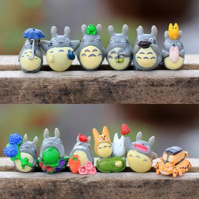 12 Stück Anime Miyazaki Hayao Serie Totoro Figur Mini Statue Niedliche Spielzeuge Zimmerdekorationen PVC Figuren Spielzeug Kindergeschenke Sammlerstücke