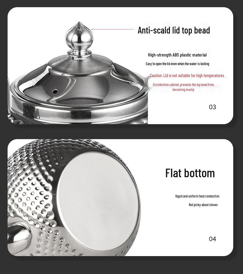 Gold Spherical Stainless Steel Kettle with Hammered Texture - Large Capacity for Hotels and Restaurants.