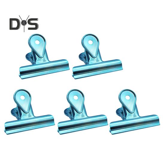 

5 шт. скрепок для бумаги в виде быка, красочные зажимы для папок, зажимы для денег, зажимы для бумаги в виде бульдога для домашнего офиса, школы, кухни, работы, художественных принадлежностей синий