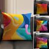 Rainbow Color Luxury Cushion Cover Natural Linen Organic Fabric DoubleSided Printing Sofa Home Decor Gift Pillow Case