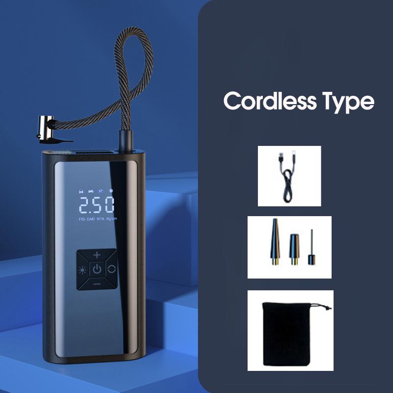 

Портативный беспроводной автомобильный насос для накачивания шин с цифровым дисплеем, автомобильный воздушный насос 80 Вт со светодиодной подсветкой, точный мониторинг заданного давления в шинах