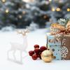 6Pcs Christmas Reindeer Decorations Adorable Elk Statues Plastic Xmas Standing Deer Ornaments Party Tabletop Holiday Decor