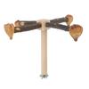 Rotating Parrot Perch Toy Interactive Training Wooden Bird Stand Exercise Toy with Chew Toy for Bird