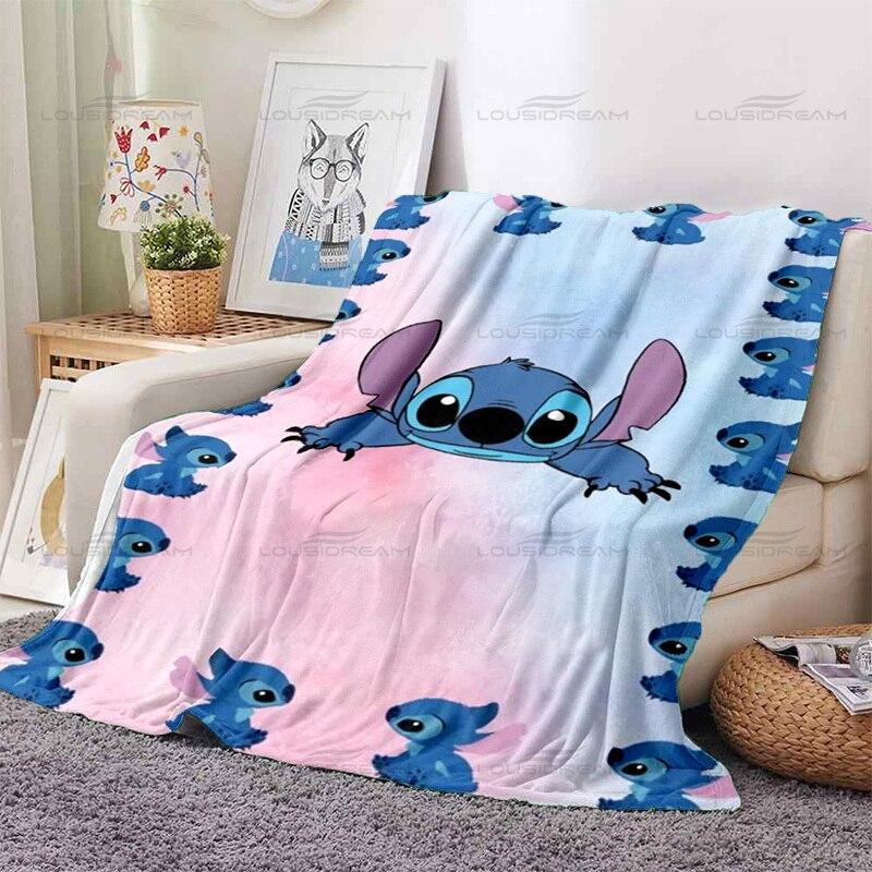 Fashion Animated Couple Blankets Cute Cartoon Pet Pattern Thin Blankets Flannel Portable Home Travel Office Blankets