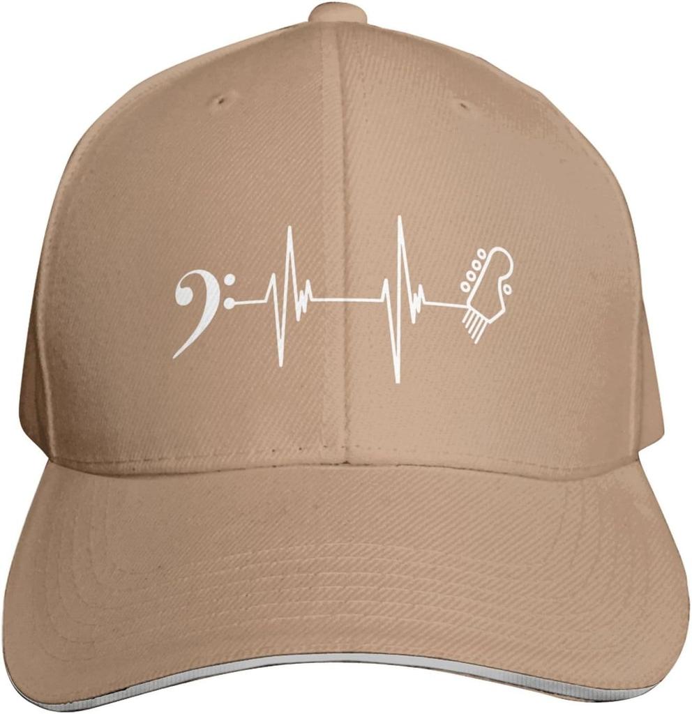 Heartbeat Guitar Headstock Baseball Cap Polyester Adjustable Outdoor Music Hat Unisex