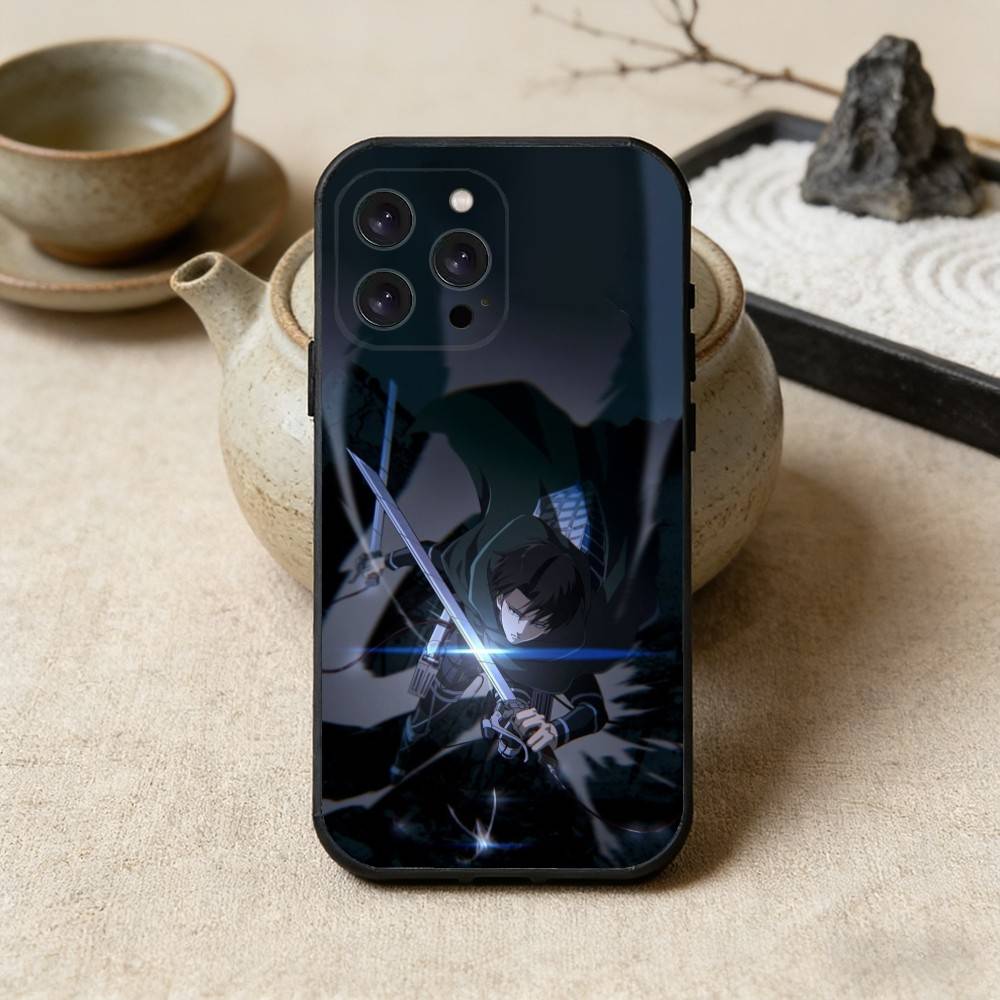 L-Levi A-Attack On Titan Phone Case For iPhone 17 16 15 14 13 12 Max Plus Silicone Black Cover