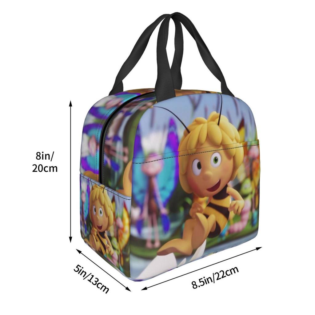 Insulated Lunch Box Maya The Bee With Flowers Cartoon Accessories Lunch Food Box Y2K Thermal Cooler Lunch Box For Work