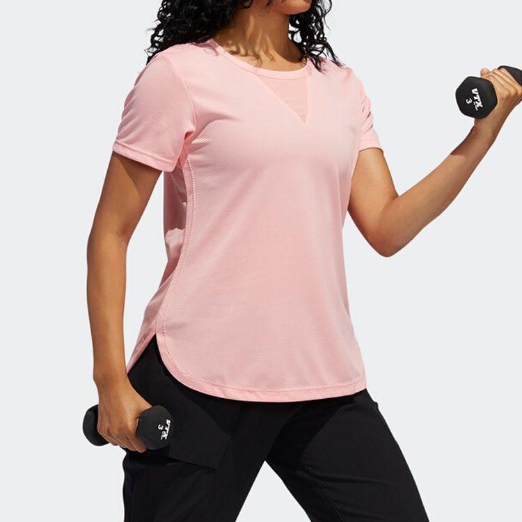 Adidas Set in Sleeve T Shirt Women's Pink FK9619