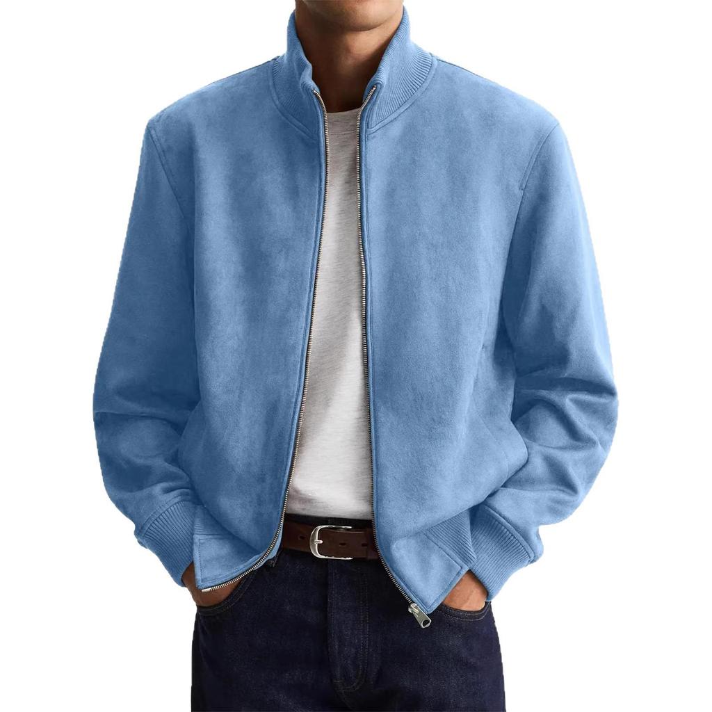 Men's Trendy Spring Business Casual Jacket - Anti-Wrinkle, Long Sleeve, Stand Collar, Zipper Hoodie