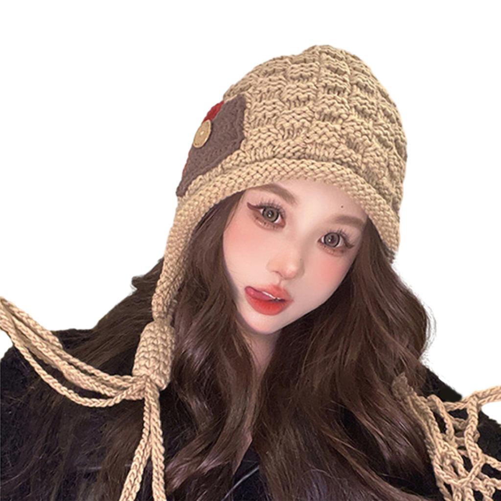 Womens Winter Peruvian Cover Ears Beanie Hat Ear Flap Sherpas Ski Snow Hats Knit Cute Tassels Beanies Hat