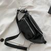 Solid Color PU Chest Bag PU Leather Crossbody Waist Pack Women Chest Crossbody Bag  Student