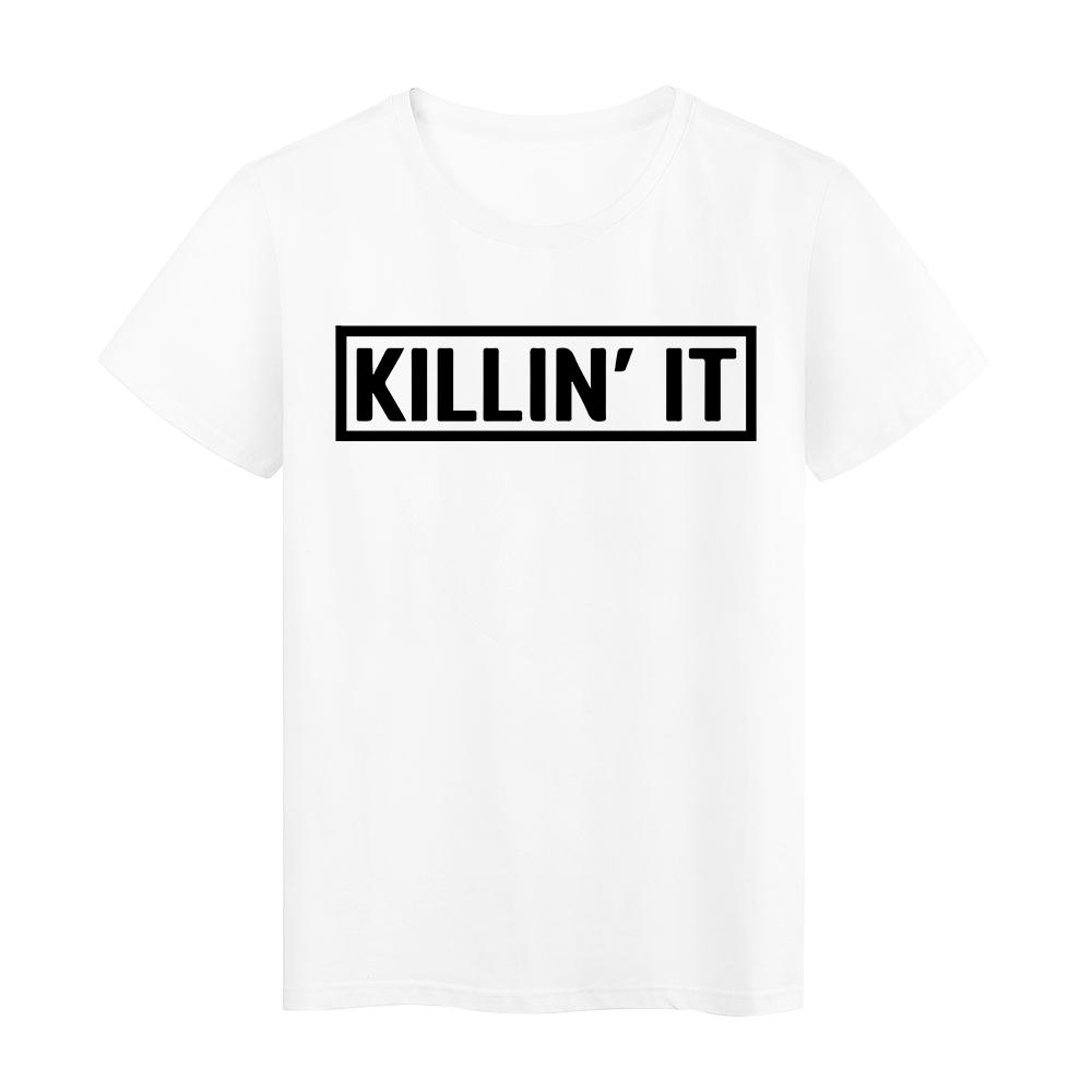 Hip Hop Beautiful Style Summer T Shirt Women Black Kiilin It Letter Graphic Printed Short Sleeve