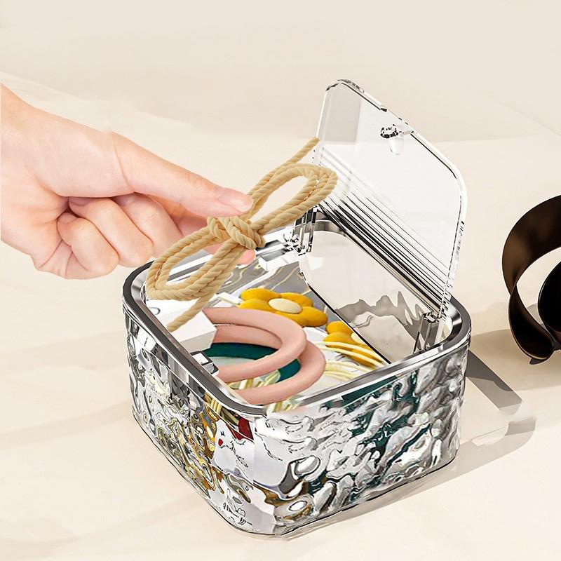 Hair Accessories Organizer Storage Box Clear Hair Tie Organizer For Headband Jewelry Container Desktop Storage Box
