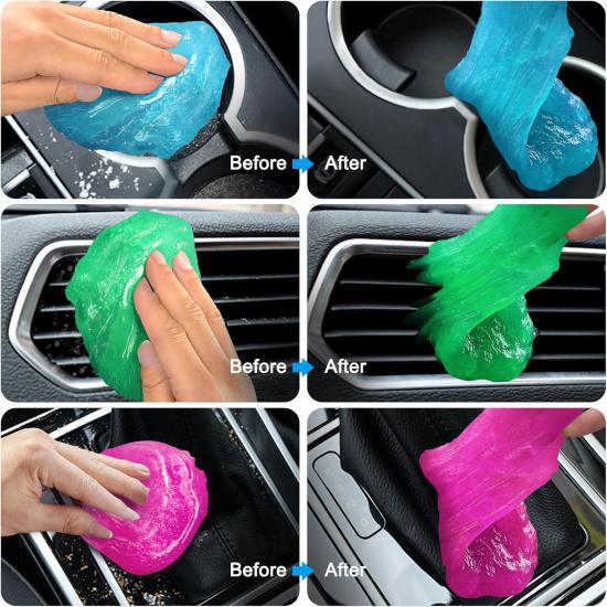 Car Cleaning Gels 4-Pack, Car Cleaning Putty Universal Auto Detailing Tools Car Interior Cleaner, Dust Cleaning Slime, Car Accessories Gift For Men &