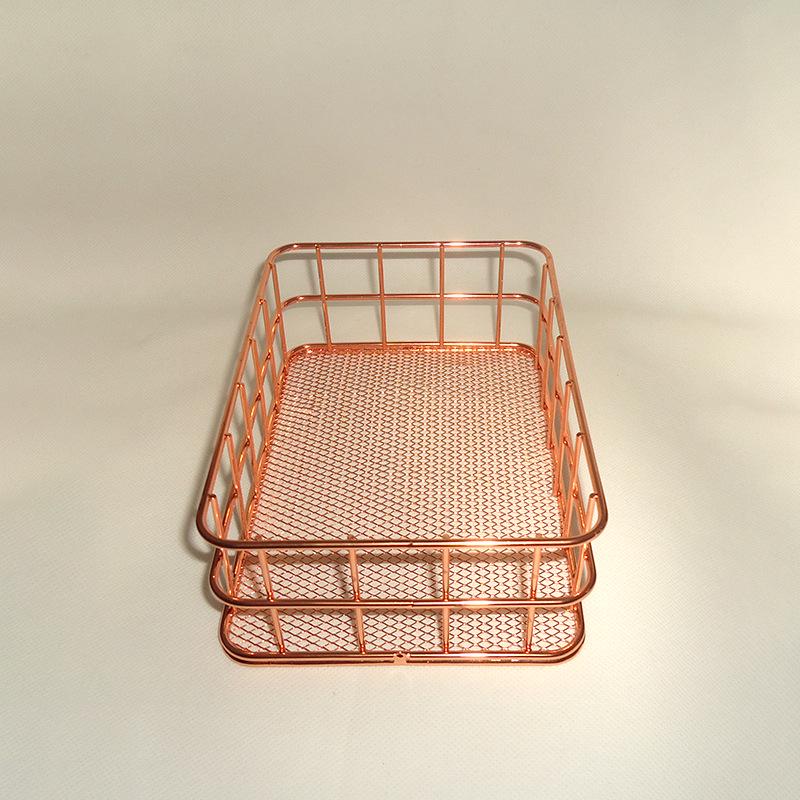 Gold Iron Fruit and Jewelry Storage Basket for Household Sundries