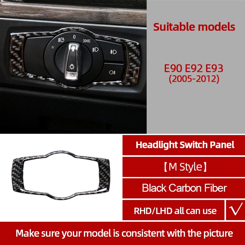 Kohlefaser Für BMW E90 E92 E93 2005-2012 Auto Mittelkonsole CD-Panel Verkleidung Aufkleber Tuning Abdeckung Dekor Auto Innenzubehör