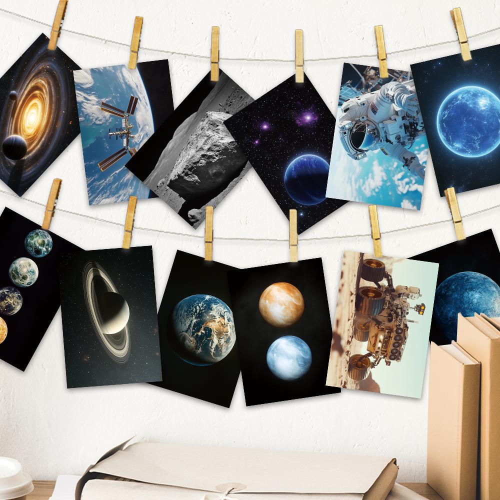 32pcs, Space and Planet Postcards, Astronomy, Greeting Cards, DIY Postcards, Decorations, Collectible and Giftable