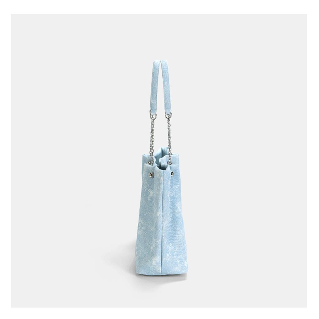 Trendy Fashion Blue Women Shoulder Bag Tote Bags Ladies Simple Shopping Bag Portable Top-Handle Handbags