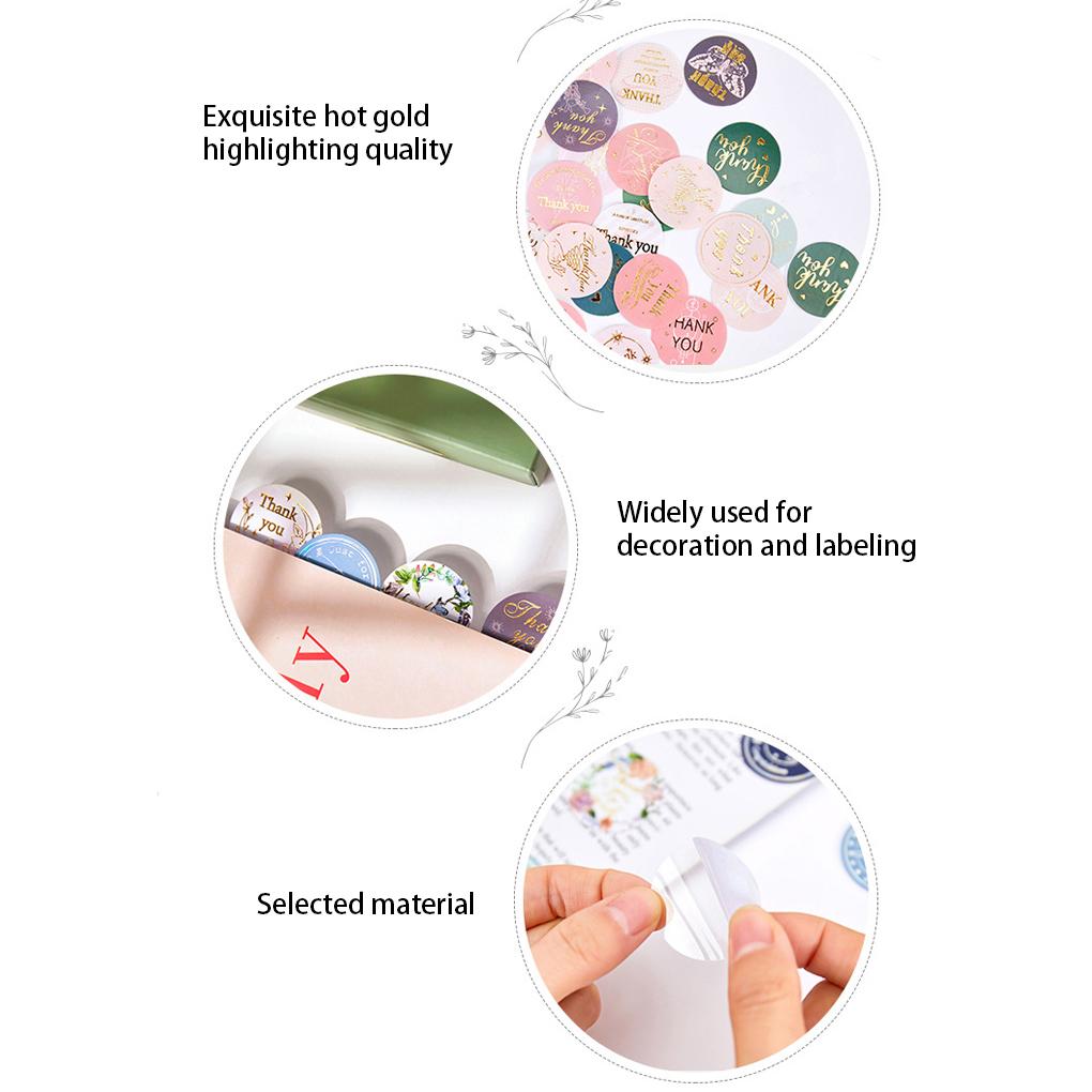 46 Pieces/Set Party Round Paper Sticker Gift Bag Favor Pouch Self Adhesive Label Decoration Packaging Accessories