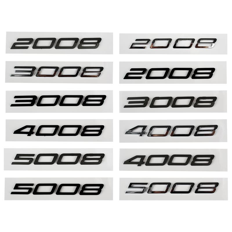 1pc Car 3D ABS Letters Logo Decals Sticker For 2008 3008 4008 5008 2023 2024 2025 Car Trunk Alphabet Emblem Badge Stickers