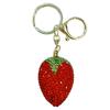 Crystal Rhinestone Pendant Metal Car Keyring Luxury Strawberry Rhinestone Keychain  Jewelry Gift