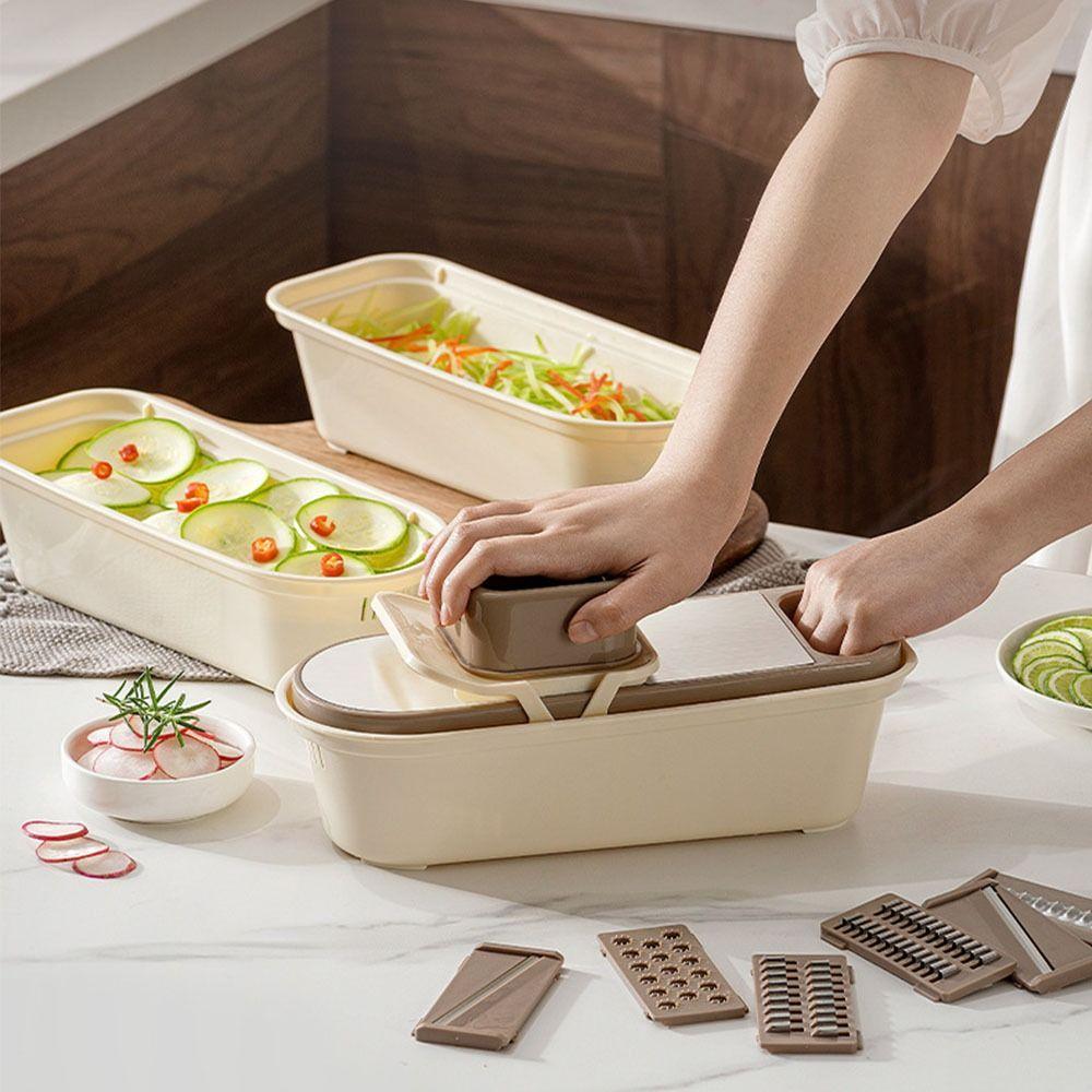 Multi-Functional Vegetable Slicer Manual Garlic Grinder for Crushing Spices Herbs Garlic