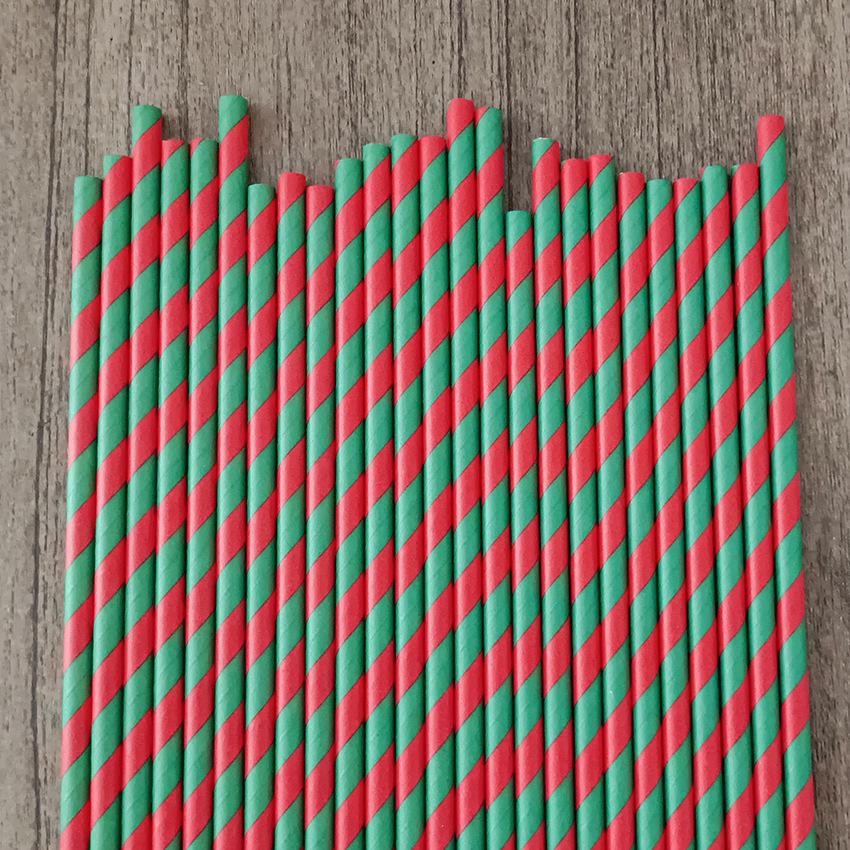 25 Colorful Striped Paper Straws - Disposable, Creative, Decorative for Desserts & Beverages