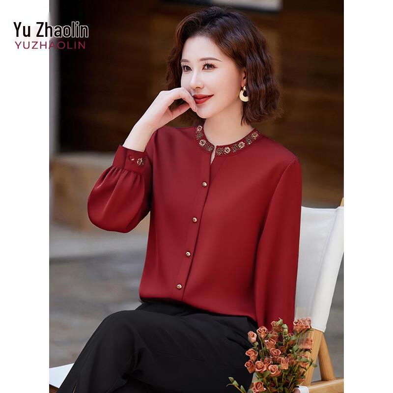 

Elderly Women s Festive Red Blouse 3XL