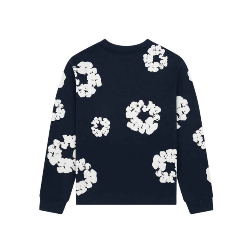 Denim Tears Long Sleeve Cotton Wreath T-shirt Navy