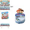 Cartoon Birthday Party Decoration Pack With Paper Dishware And Festive Flags For Kids Event