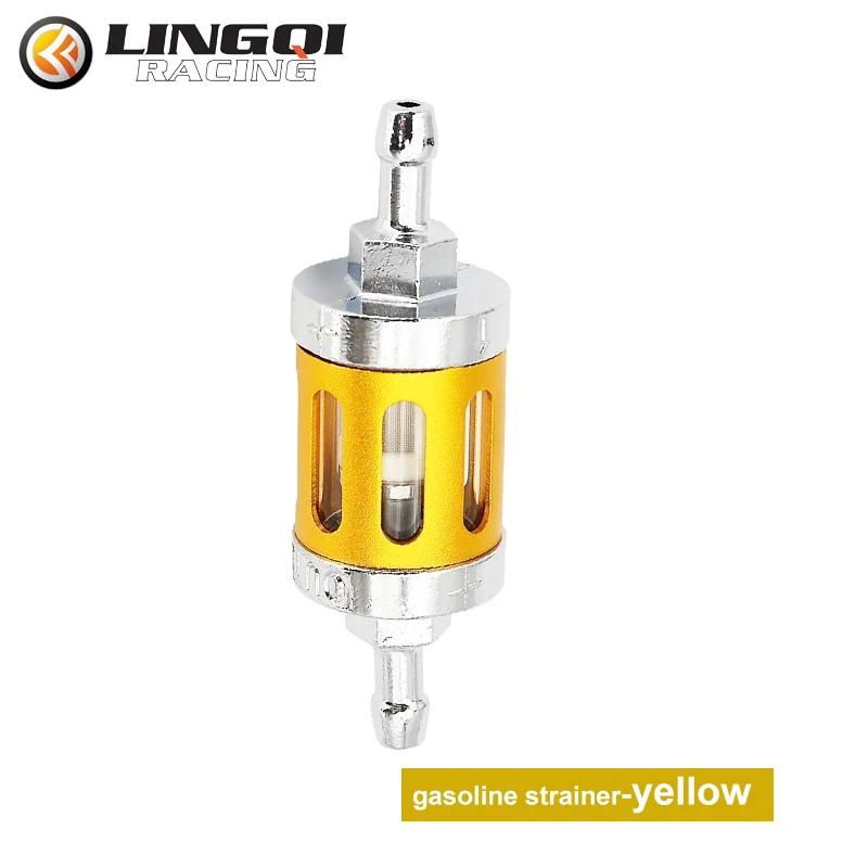 

LINGQI RACING Motorcycle Gasolines Filter Zinc Alloy Shell Kirsite Gas Fuel Oil Filters For ATV Dirt Pit Bike Motocross Parts жовтий