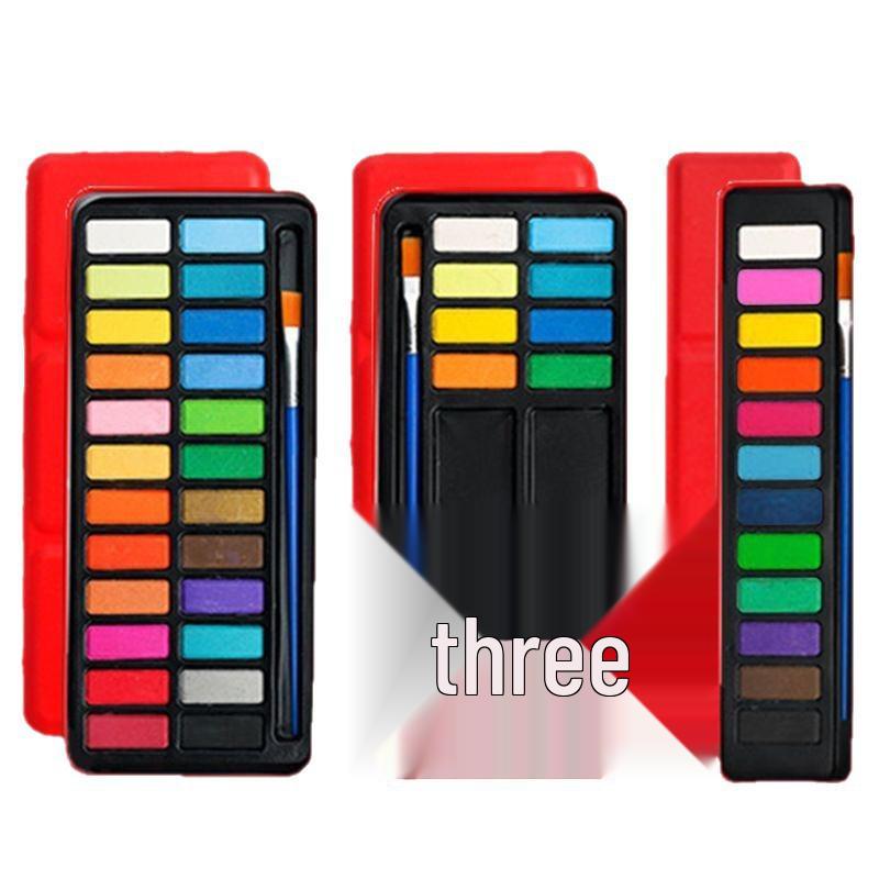 Solid Watercolor Paint Set: 12, 18, or 24 Colors Hand-Painted Gouache Pan Pigments