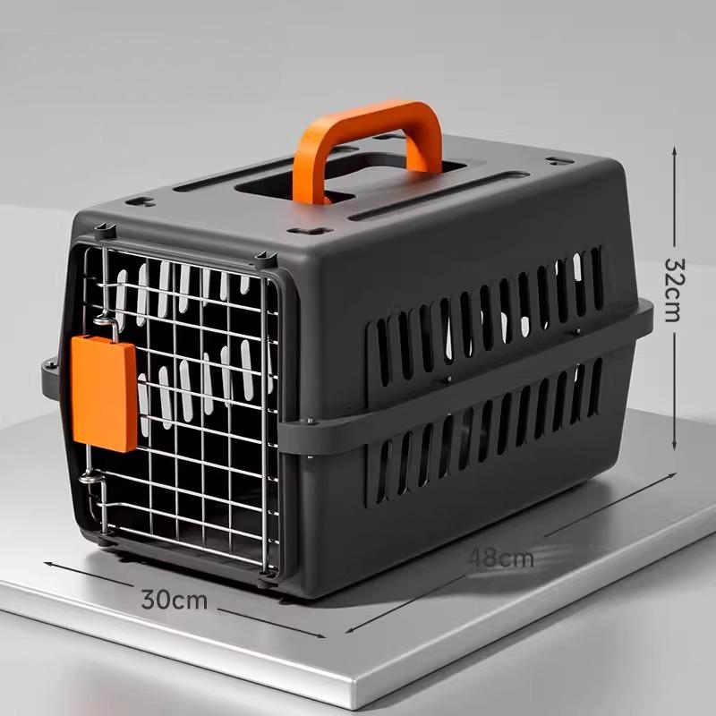 

Outdoor Pet Cat Bath Carrying Supplies Large Capacity Aviation Box Car Mounted Cat Cage Portable Breathable Cat Carriers Bag export quality чорний