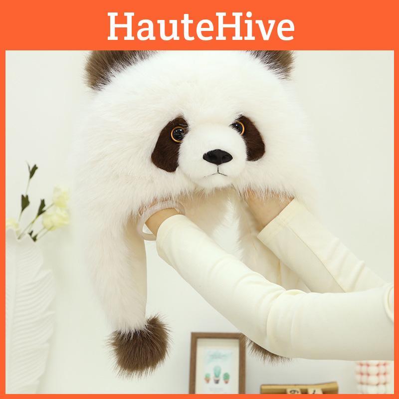 Niedliche Dicke Warme Panda Ohrenschutzmütze Für Erwachsene Und Outdoor-Kinder