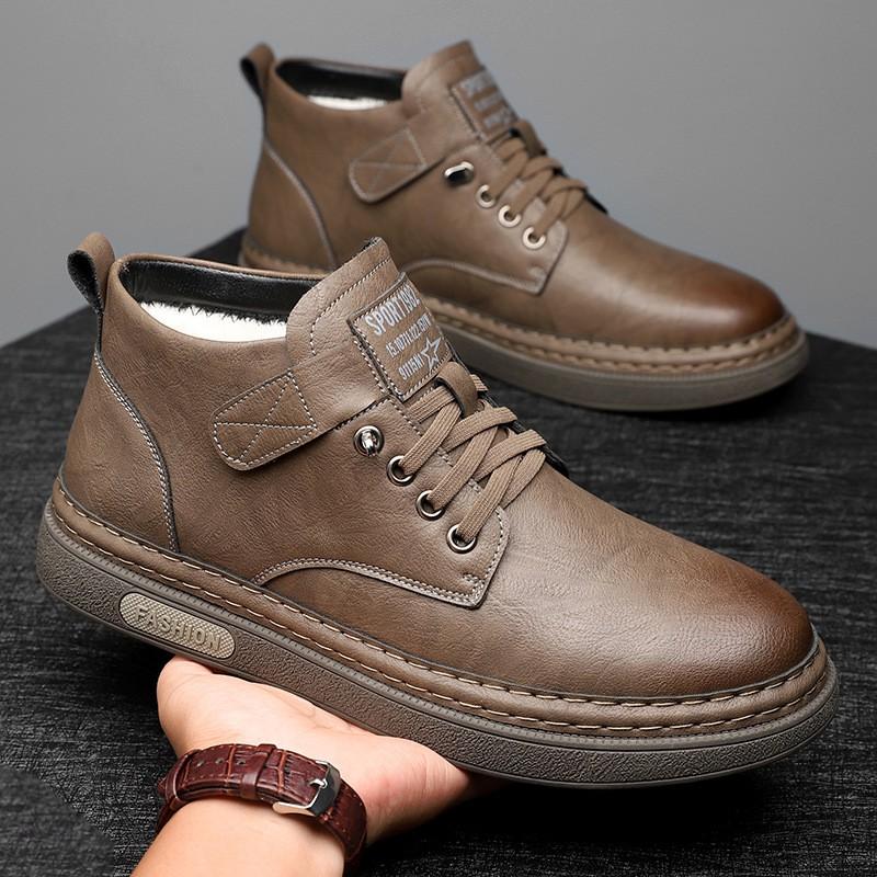 Mens Winter Warm Thickened Leather Martin Boots