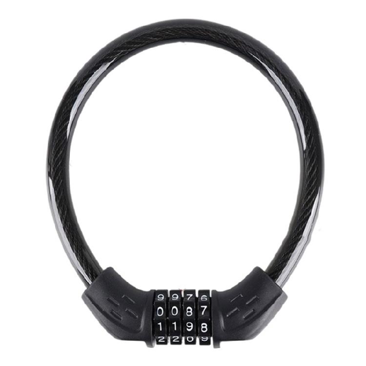 

High Security Bicycles Combination Lock Weatherproofed Combination Cable Lock for Cycle Security чёрный
