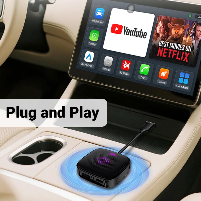 ACODO Android14 5in1 CarPlay to HDMI Video Ai BOX Wireless HiCar Adapter For Toyota Mazda Vw Peugeot Havel Jeep Cadillac etc. oi1