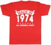 Made in 1974 All Original Parts Birthday Unisexs Short Sleeve TShirt