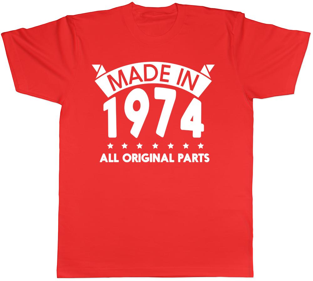 Made in 1974 All Original Parts Birthday Unisexs Short Sleeve TShirt S