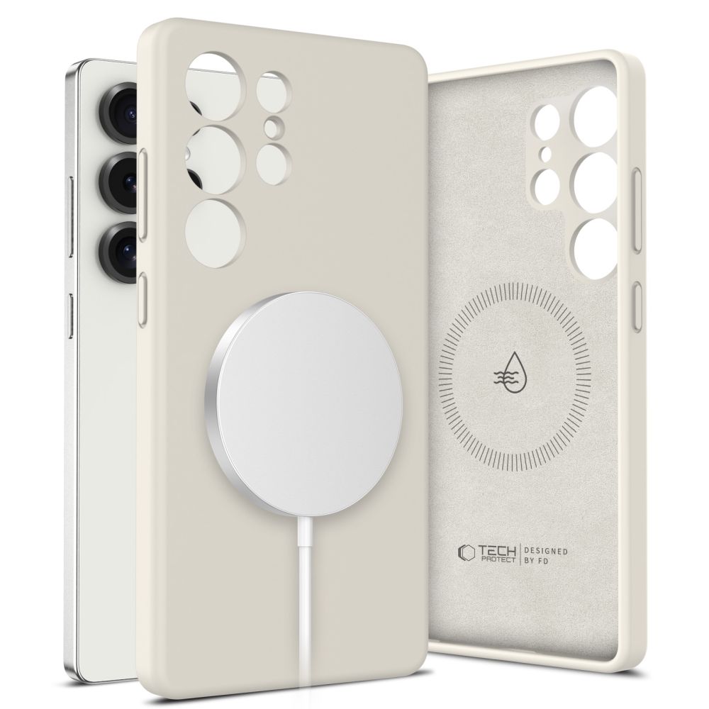 Tech-Protect Liquid Silicone Magsafe Galaxy S25 Ultra Cosmic Latte