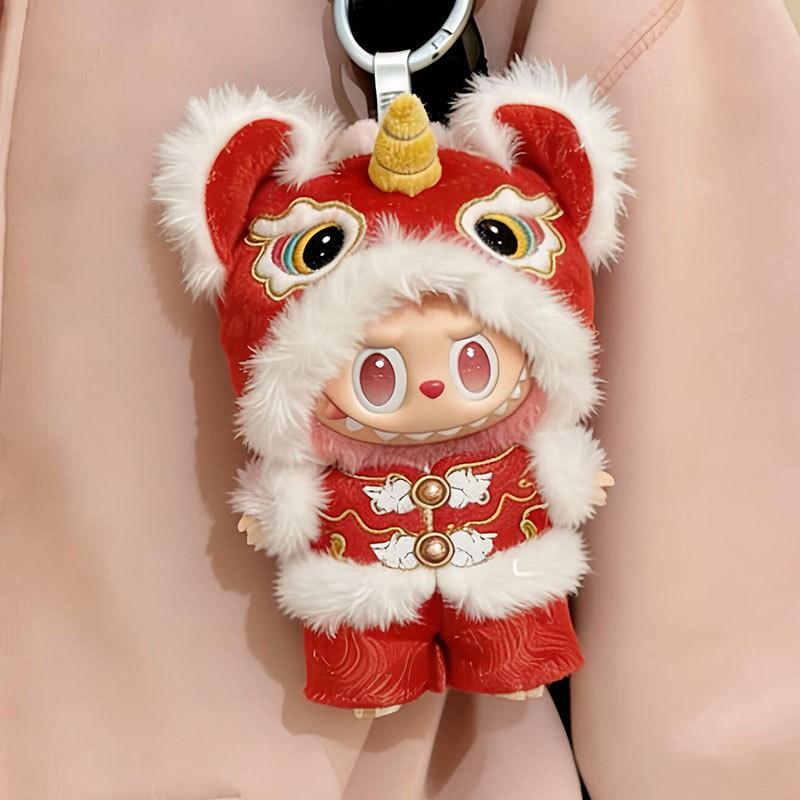 15cm BJD Doll Outfit Set Red Yellow Lion Dance Costume 1st 2nd 3rd Gen Vinyl Dolls