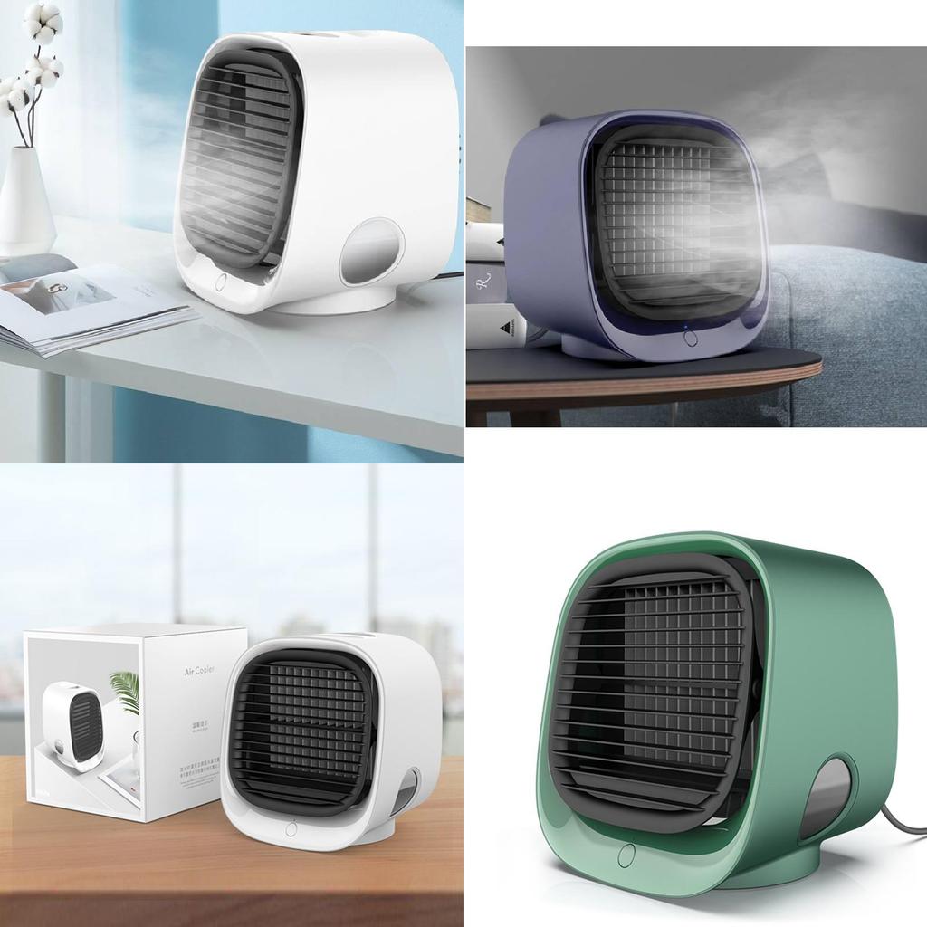 Portable Usb Desk Air Cooler Powerful Cooling Mini Fan With Humidifier For Home And Office Use