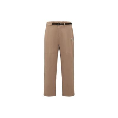 Reebok Solid Color Loose Mid Waist Casual Pants Unisex Bottoms Brown 23FRC665UGR1