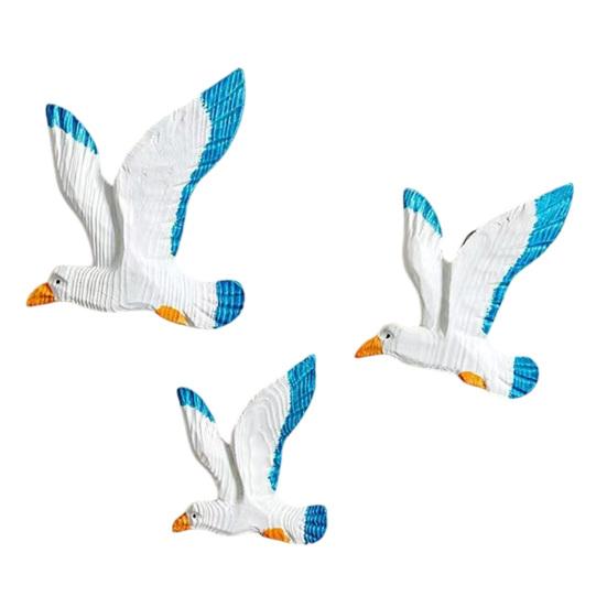Pcs Coastal Seagulls Wall Decor Nautical Resin Sea Birds Wall Plaques Ocean