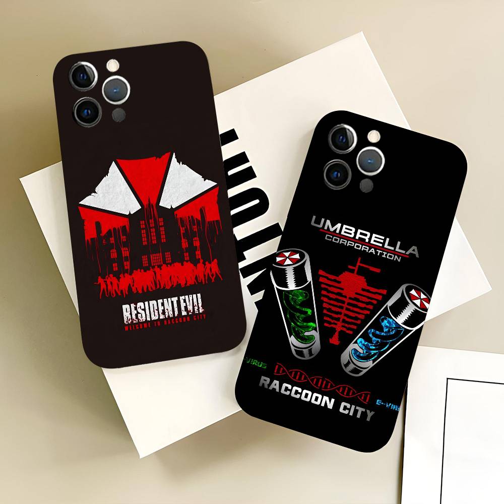R-Resident Evil Game Logo Phone Case Black Silicone Soft Shell For IPhone 17 16 15 14 13 12 11 Air Pro Max Plus Hot Sale