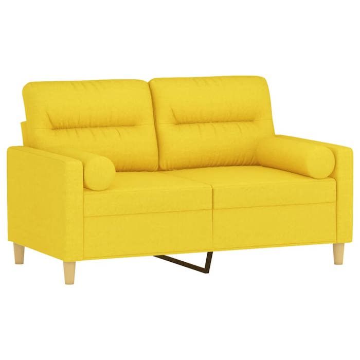Canapé - Maison Exclusive - 2 places - tissu jaune clair - structure métal