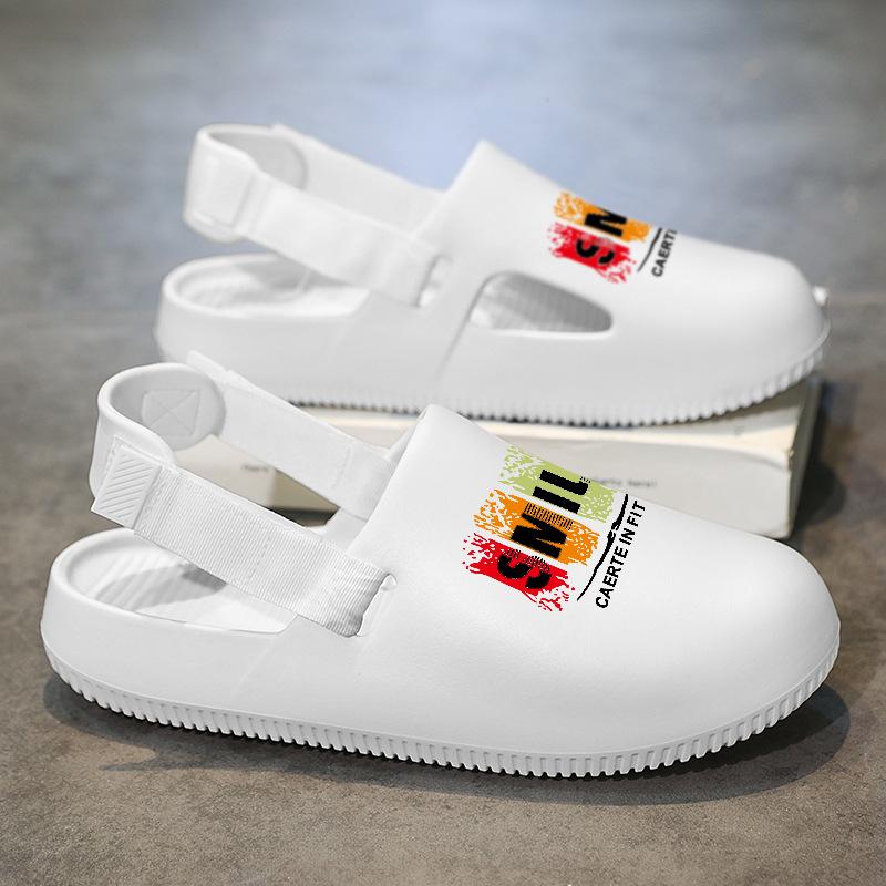 

Baotou slippers men s and women s home students wear sandals men s Eva stepping on shit slippers sandals 44-45 белый